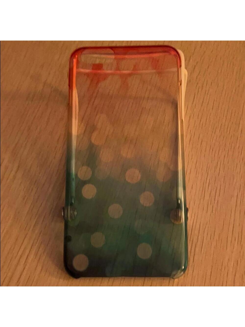 iPhone 6 Plus rainbow dot snap on case w/ cable